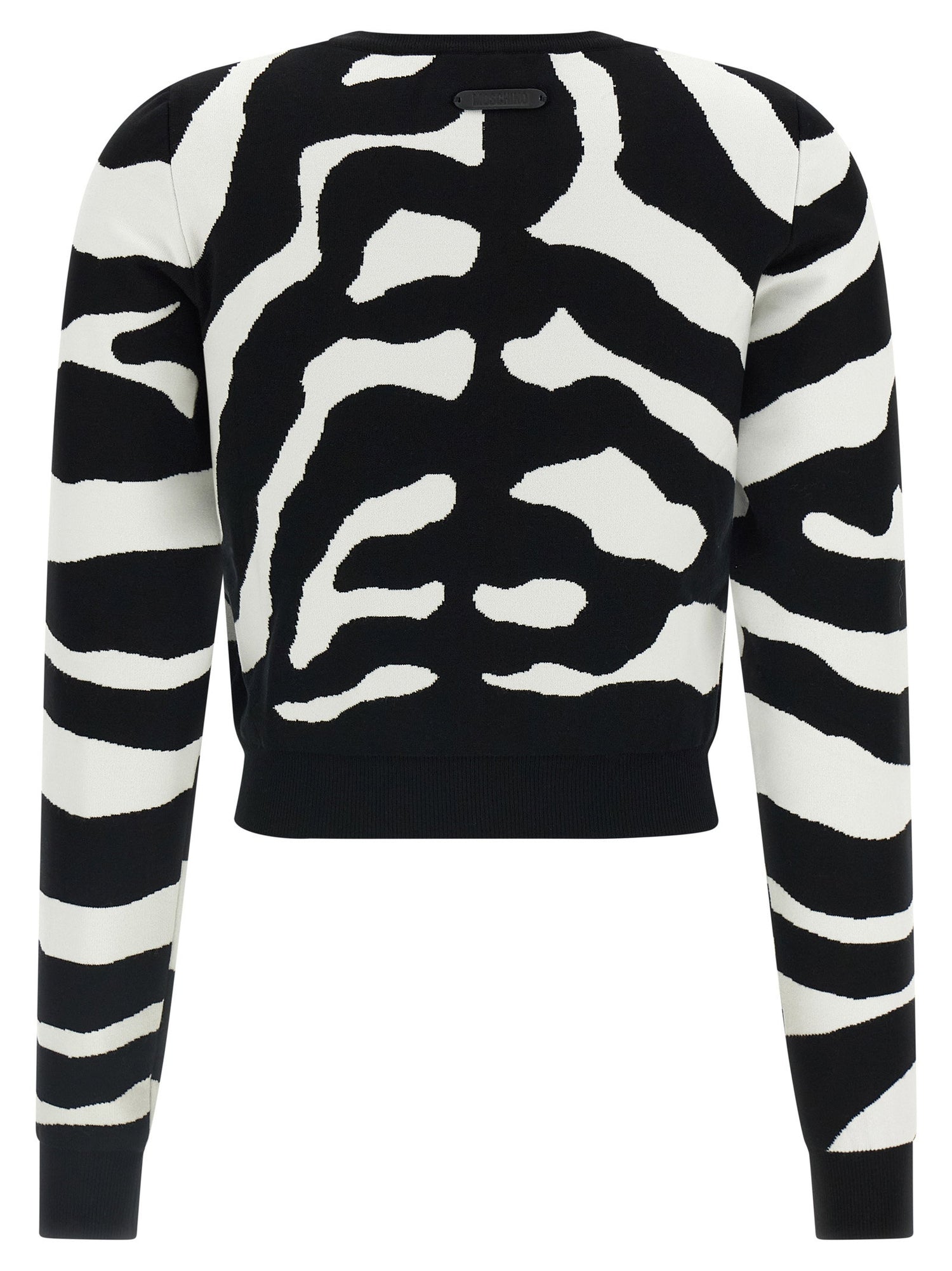 Moschino Zebra Intarsia Sweater Black  