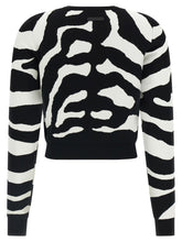 Moschino Zebra Intarsia Sweater Black  