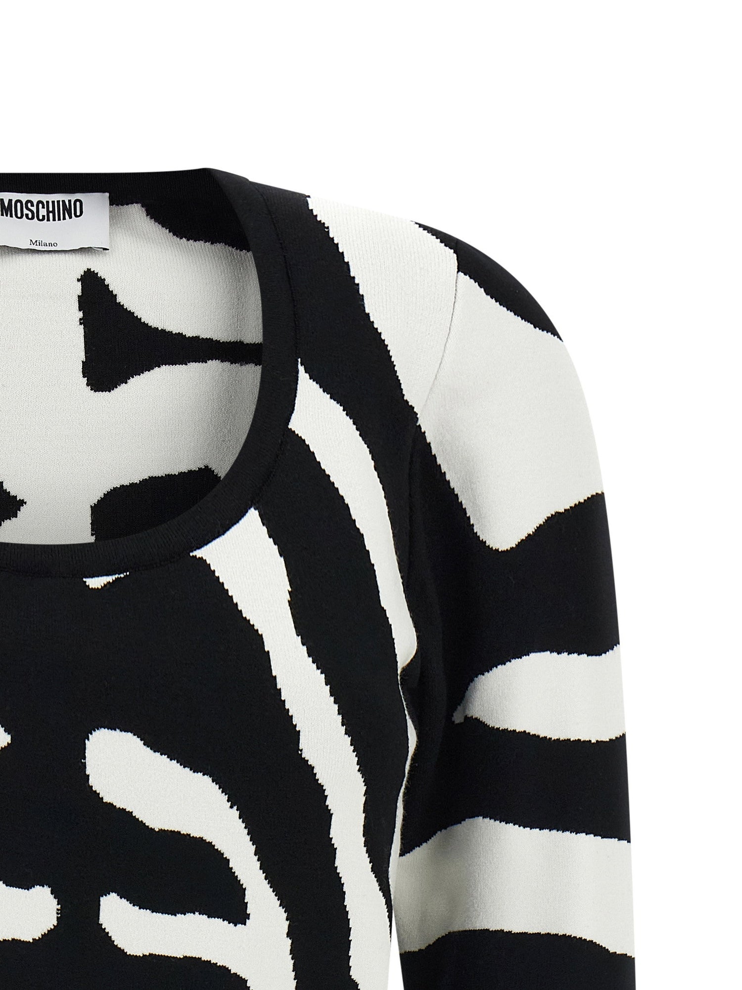 Moschino Zebra Intarsia Sweater Black  