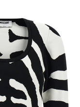 Moschino Zebra Intarsia Sweater Black  