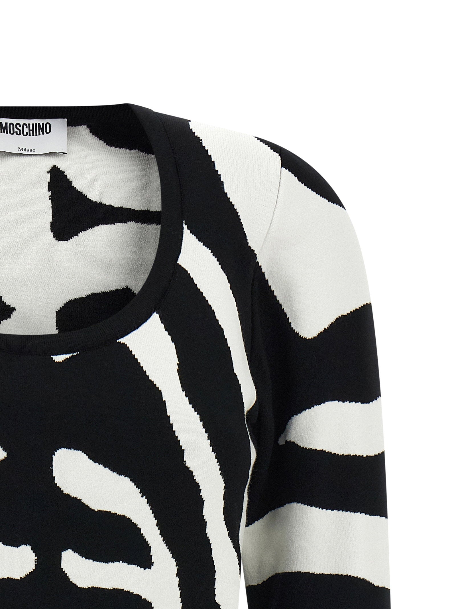 Moschino Zebra Intarsia Sweater Black  