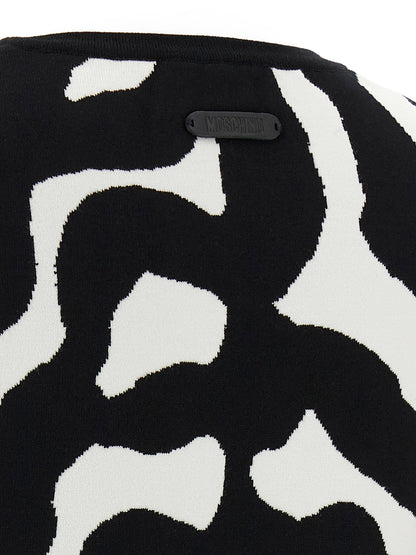 Moschino Zebra Intarsia Sweater Black  
