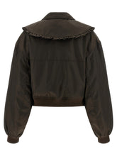 Ganni Duchesse Nylon Bomber Jacket Brown