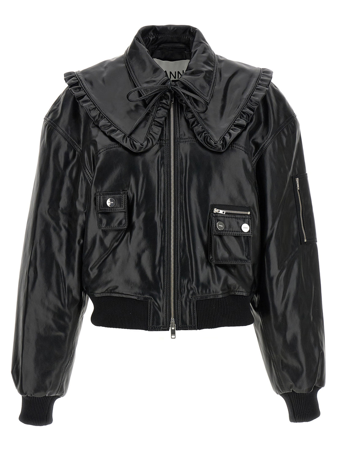 Ganni 7093 Future Bomber Jacket Black