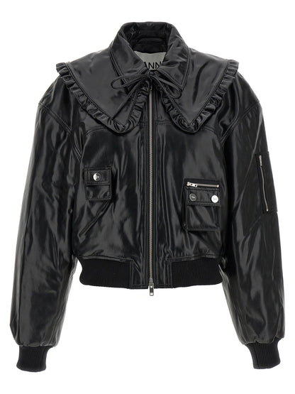 Ganni 7093 Future Bomber Jacket Black