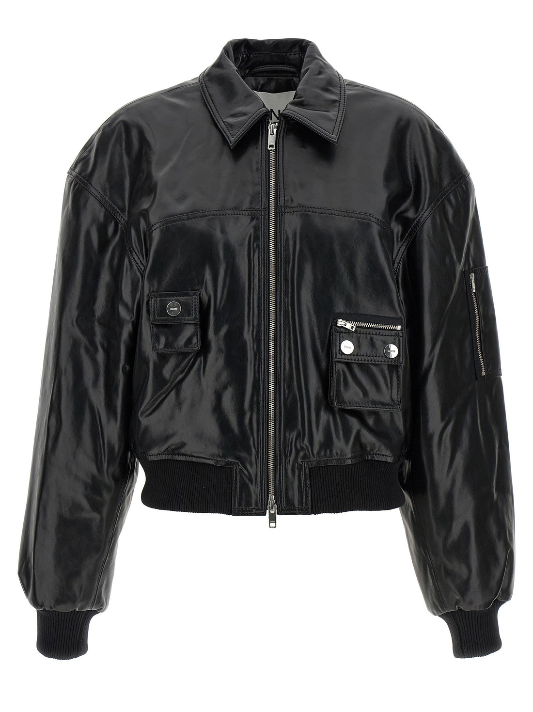 Ganni 7093 Future Bomber Jacket Black