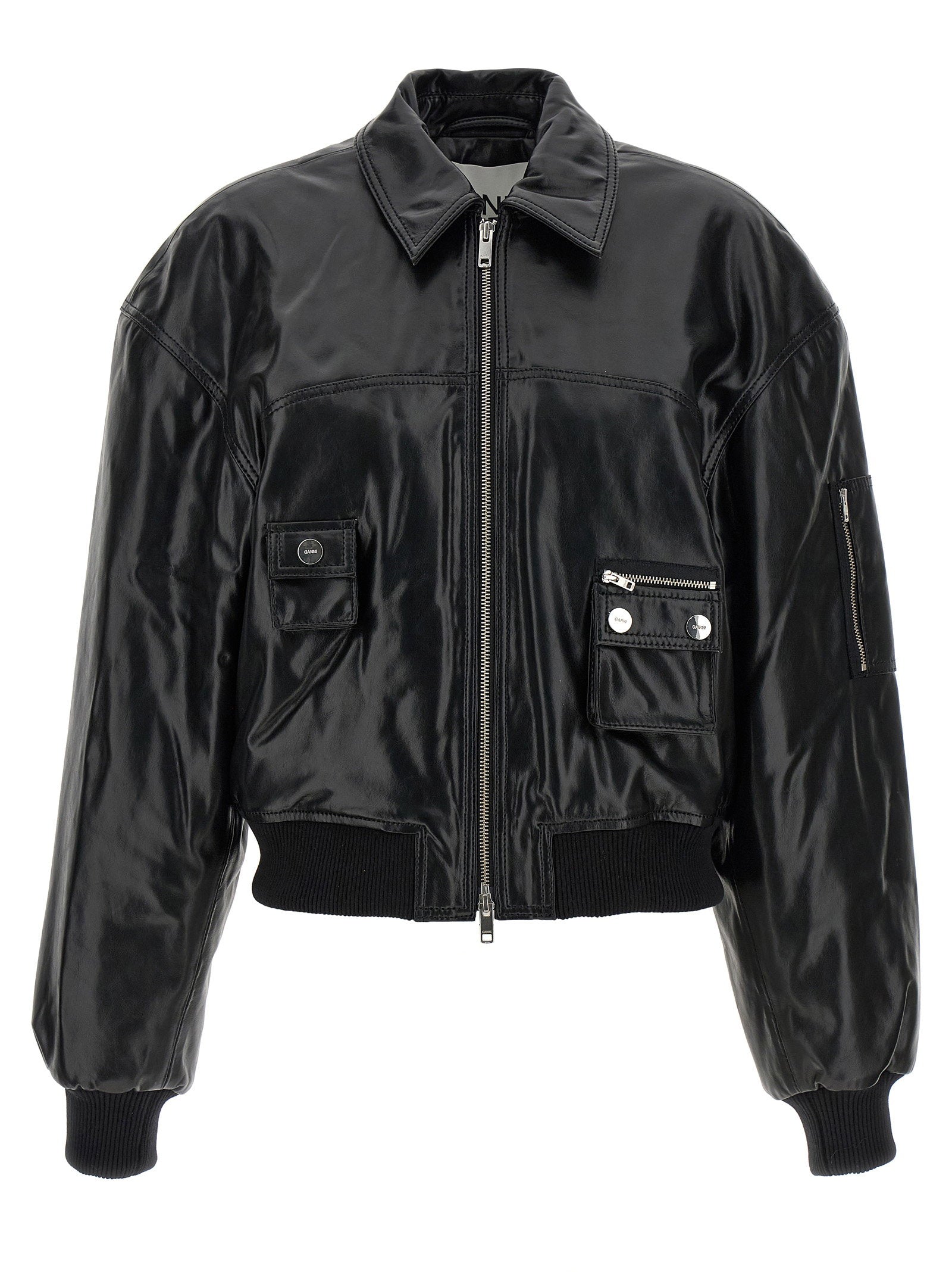 Ganni 7093 Future Bomber Jacket Black