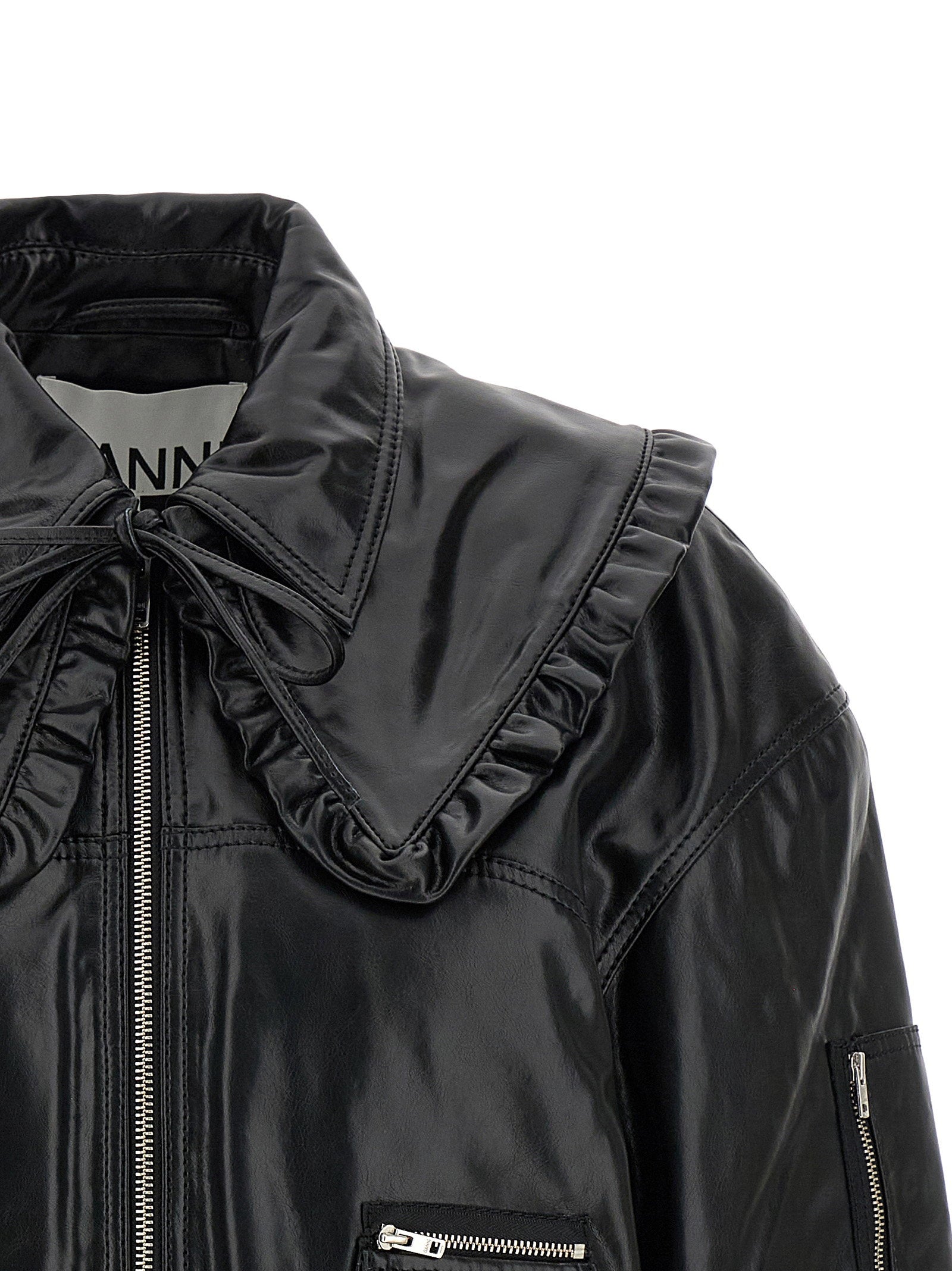 Ganni 7093 Future Bomber Jacket Black