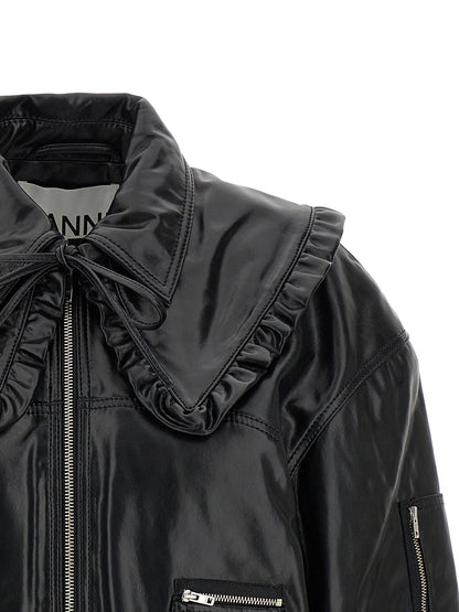 Ganni 7093 Future Bomber Jacket Black