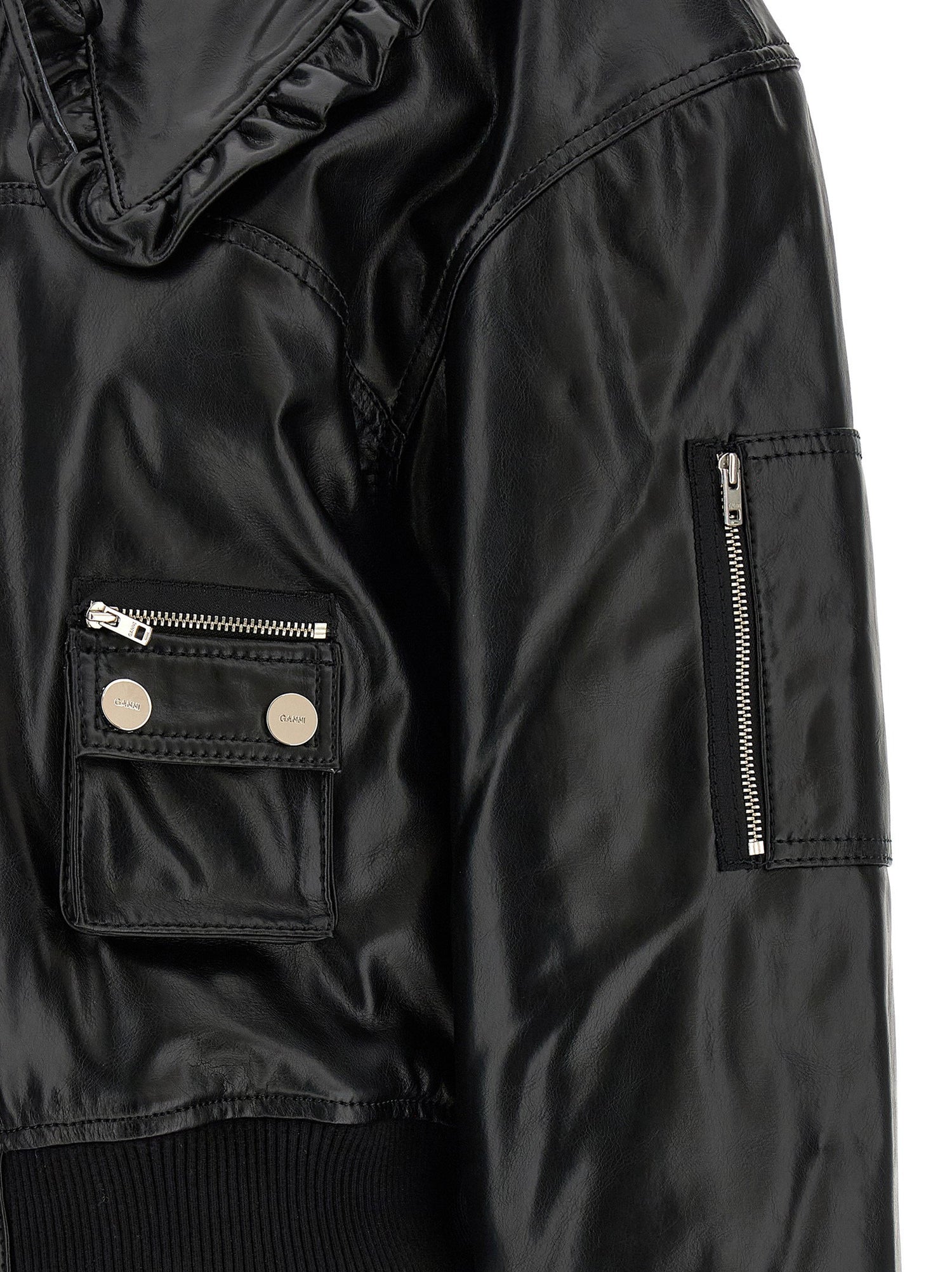 Ganni 7093 Future Bomber Jacket Black
