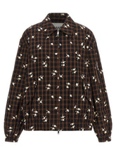 Ganni Check Flower Bomber Jacket Brown