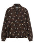 Ganni Check Flower Bomber Jacket Brown