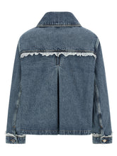 Ganni Denim And Lace Jacket Blue