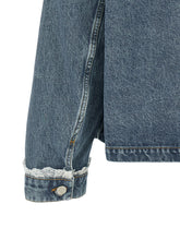 Ganni Denim And Lace Jacket Blue