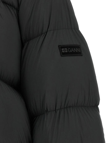 Ganni Future Nylon Down Jacket Gray