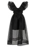 Ganni Black Organza Ruched Dress Black  