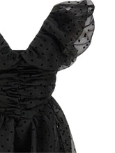 Ganni Black Organza Ruched Dress Black  