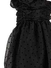 Ganni Black Organza Ruched Dress Black  