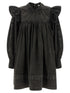 Ganni Black Washed Mini Shirt Dress Black