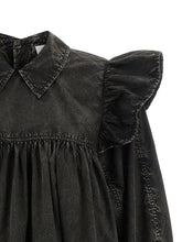 Ganni Black Washed Mini Shirt Dress Black