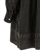 Ganni Black Washed Mini Shirt Dress Black
