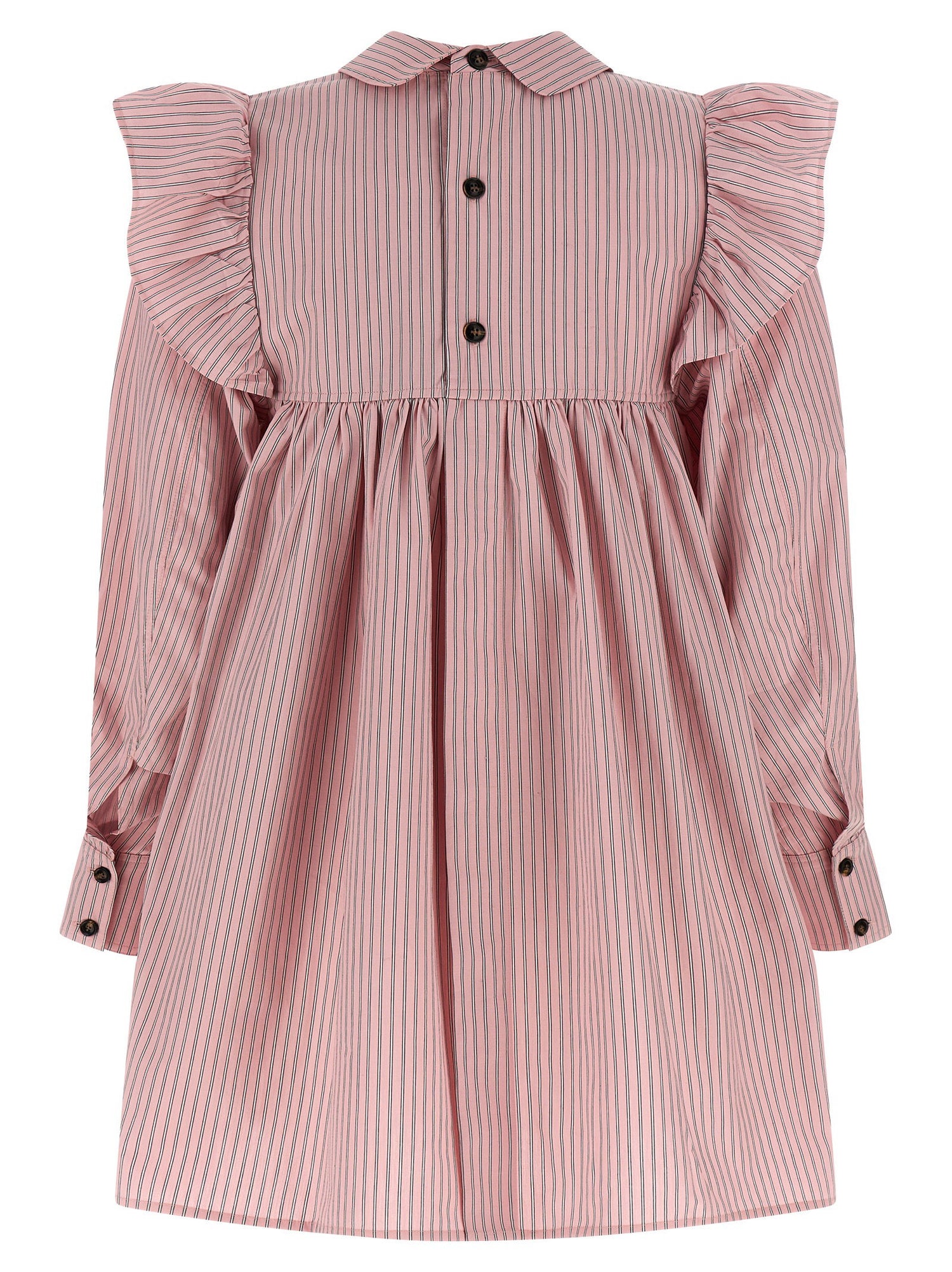 Ganni Striped Dress Pink