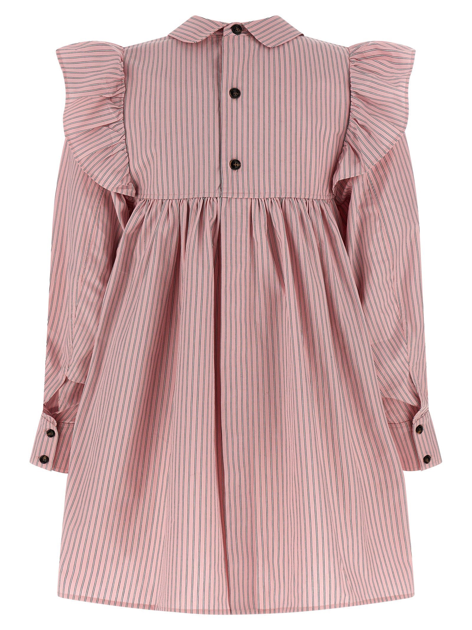 Ganni Striped Dress Pink