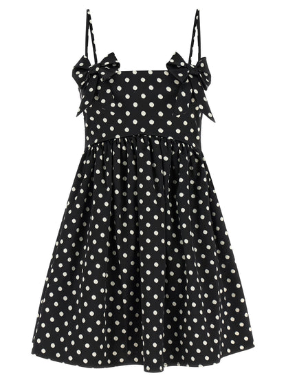 Ganni Polka Dot Dress Black