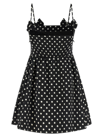 Ganni Polka Dot Dress Black