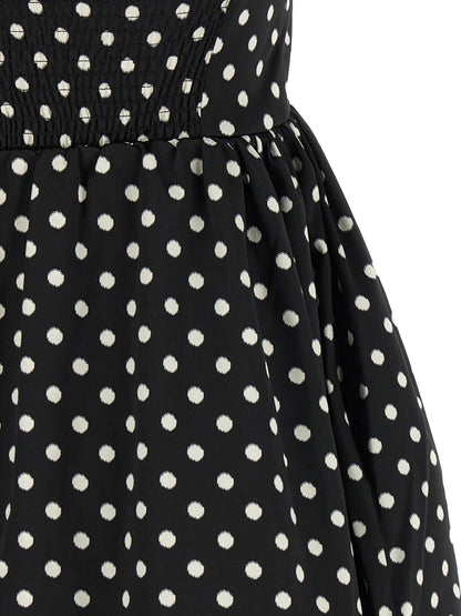 Ganni Polka Dot Dress Black
