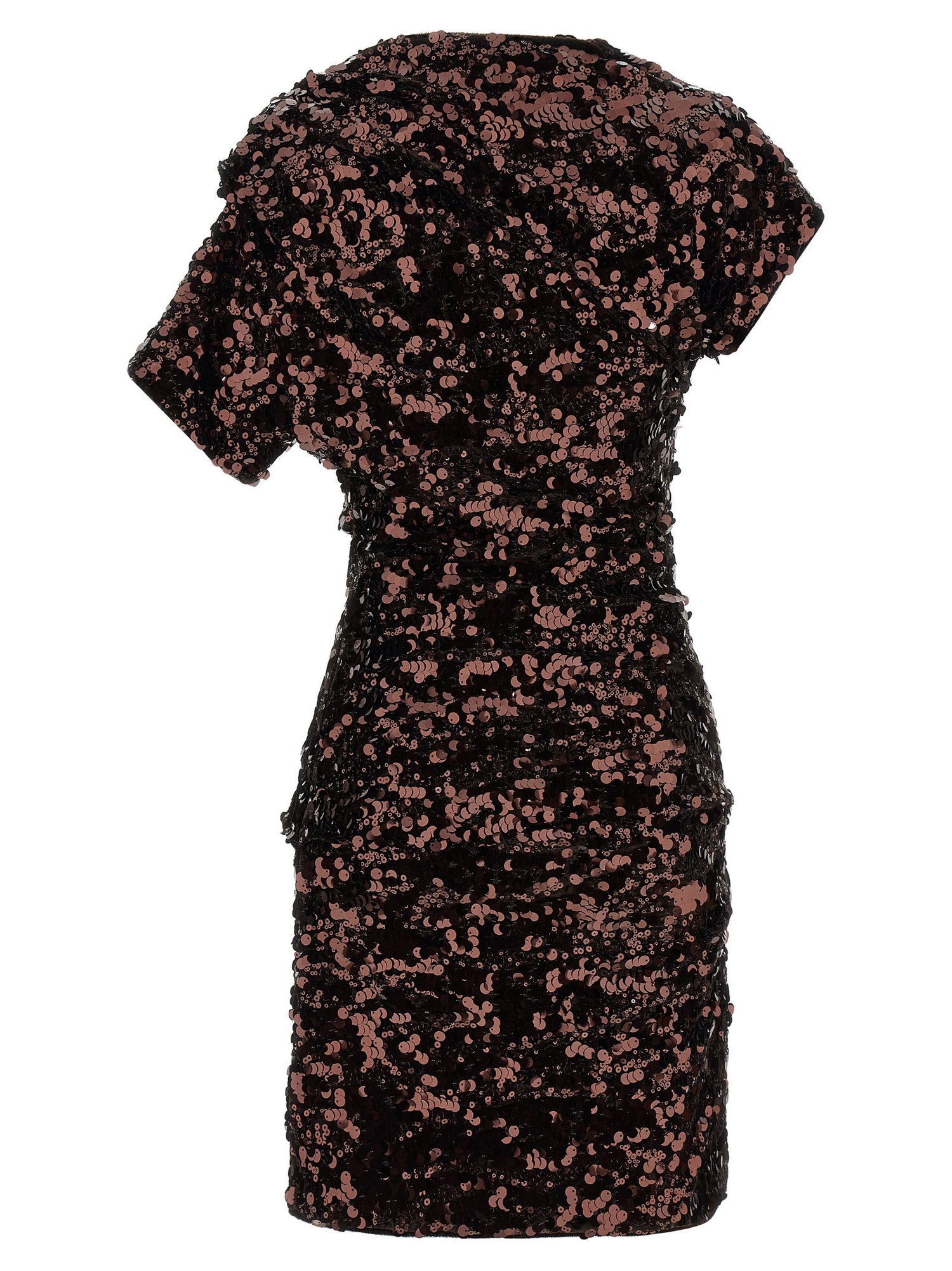 Ganni Brown Sequins Mini Dress Brown