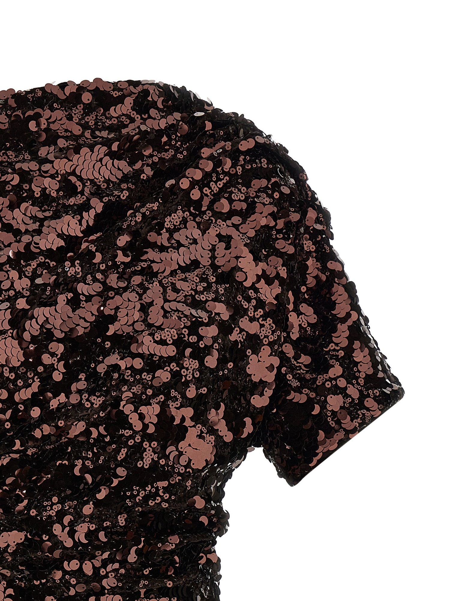 Ganni Brown Sequins Mini Dress Brown
