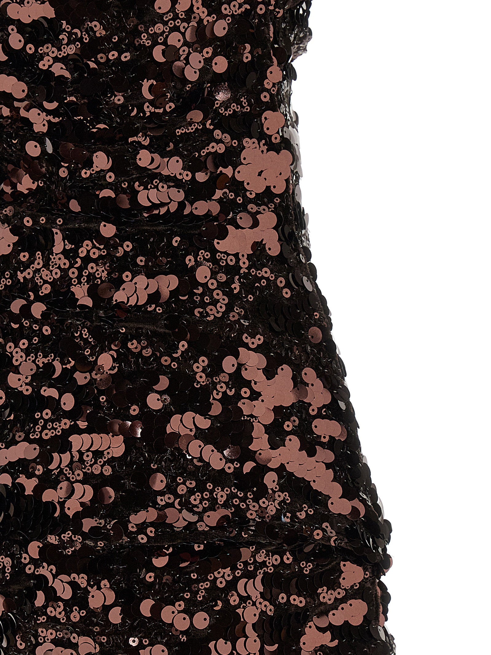 Ganni Brown Sequins Mini Dress Brown