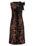 Ganni Velvet Sequins Straight Midi Dress Brown