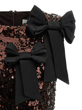 Ganni Velvet Sequins Straight Midi Dress Brown