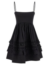 Ganni Black Mini Frill Dress Black