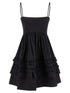 Ganni Black Mini Frill Dress Black