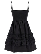 Ganni Black Mini Frill Dress Black