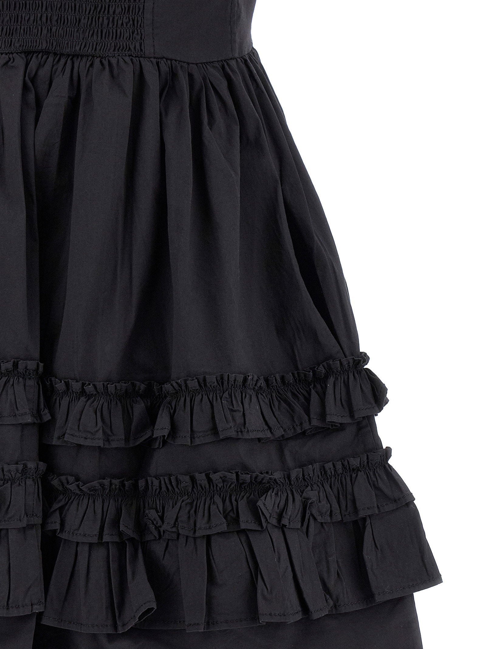 Ganni Black Mini Frill Dress Black