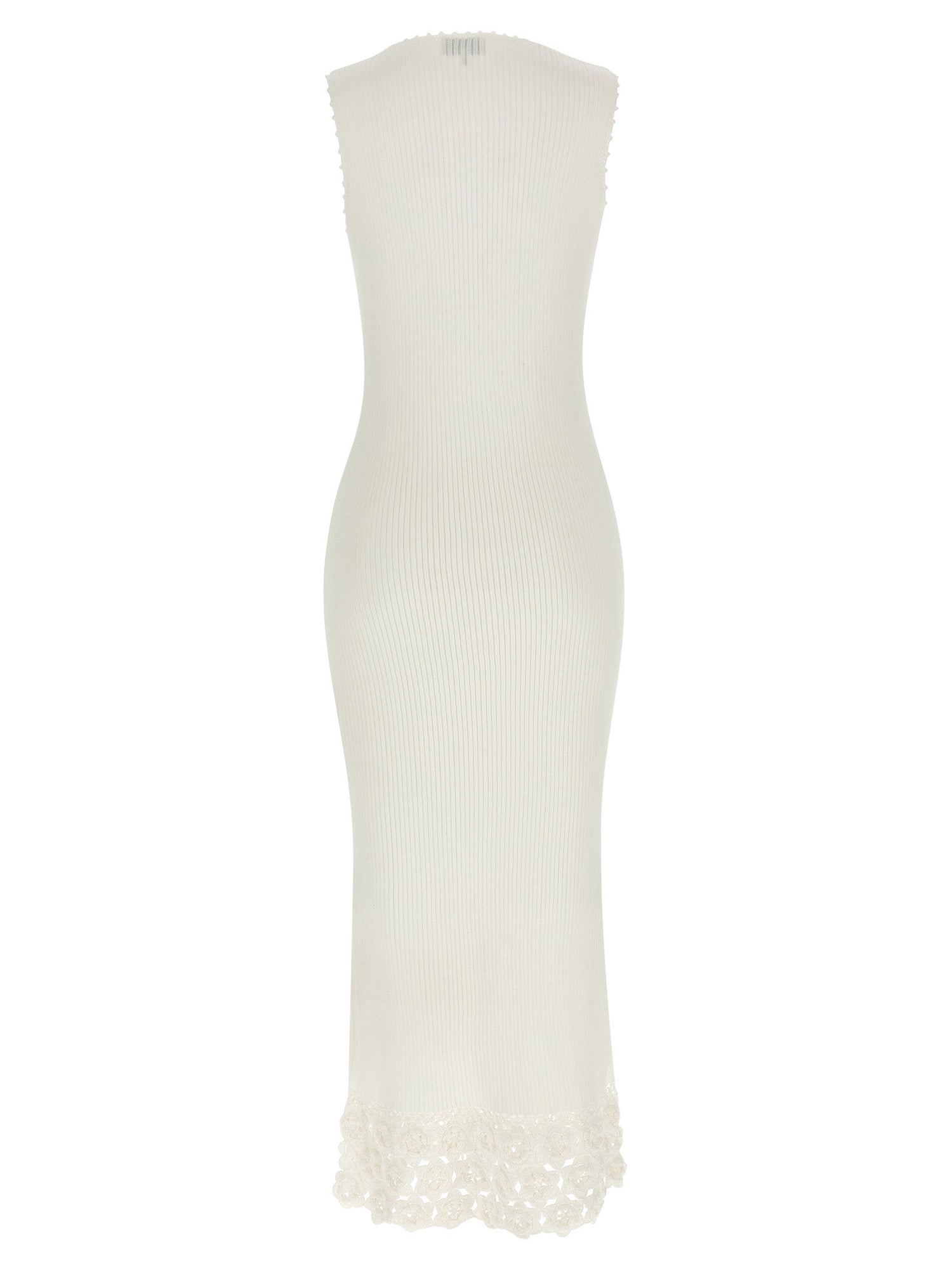 Ganni Cotton Crochet Dress White