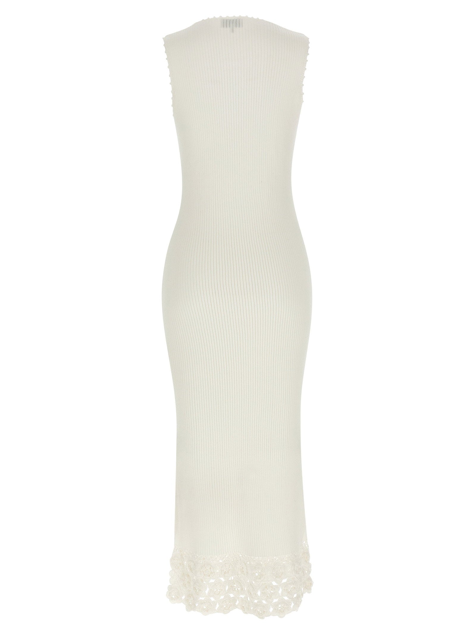 Ganni Cotton Crochet Dress White