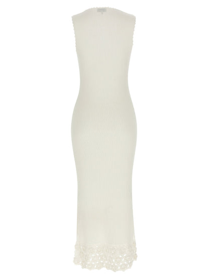 Ganni Cotton Crochet Dress White
