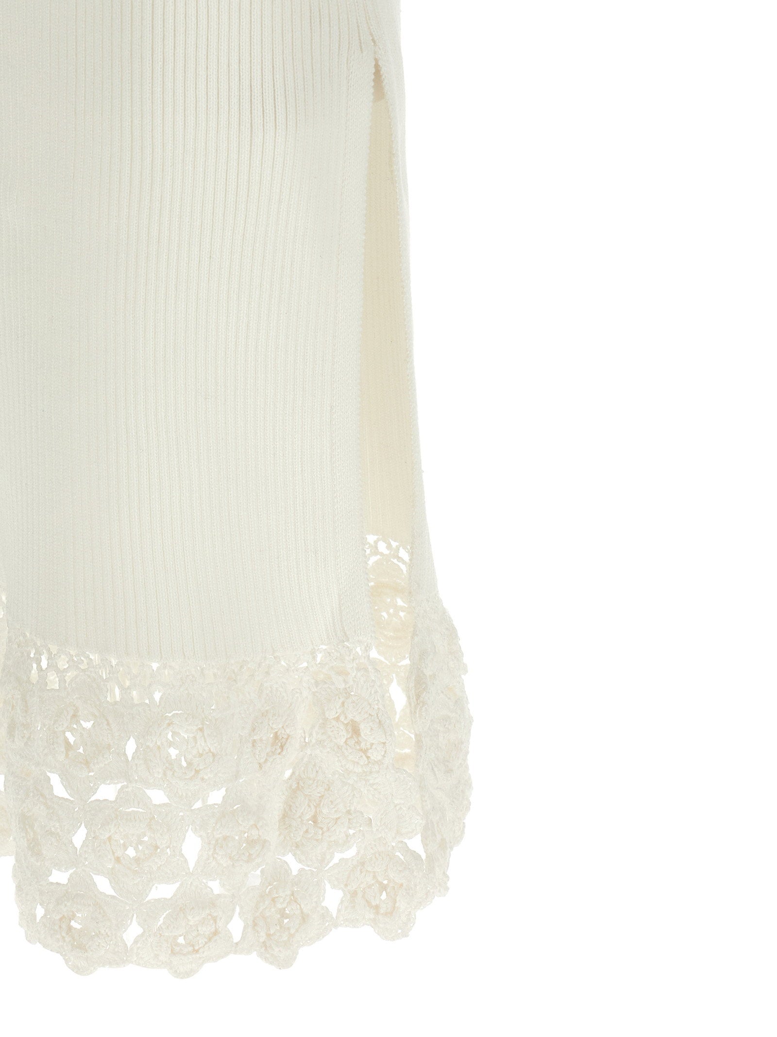 Ganni Cotton Crochet Dress White