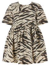 Ganni Zebra Denim Dress Multicolor