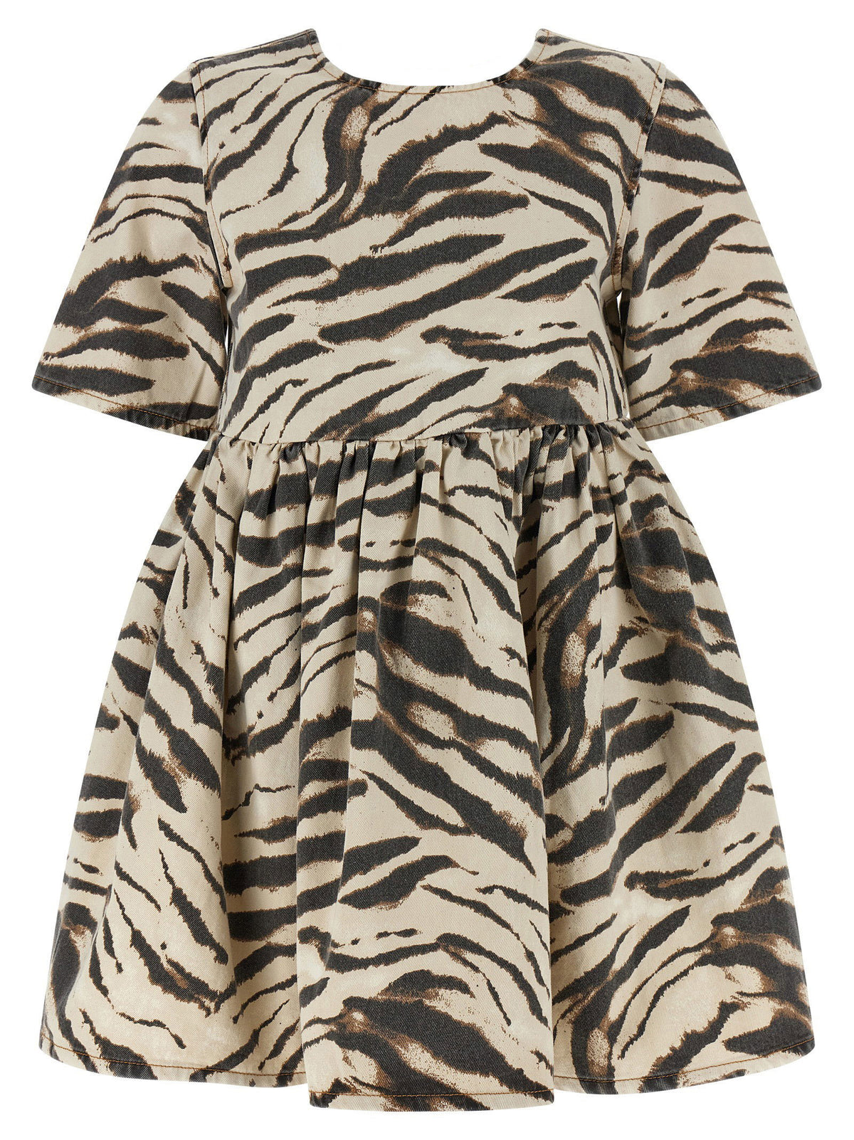 Ganni Zebra Denim Dress Multicolor