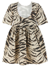 Ganni Zebra Denim Dress Multicolor