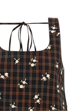 Ganni Check Flower Dress Brown