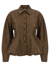 Ganni Crinckled Taffetà Blouse Brown