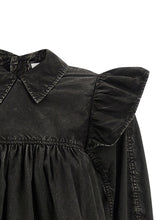 Ganni Black Washed Frill Blouse Black