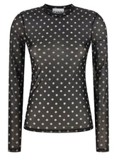 Ganni Printed Sheer Sweater Black